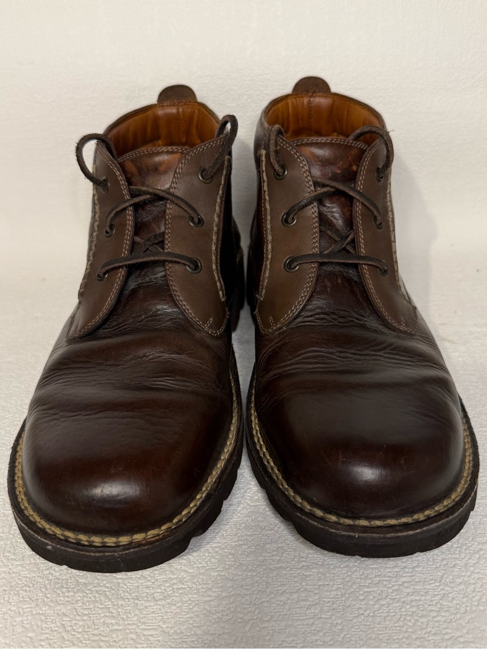 H.S. Trask Men’s 11 Brown Genuine Bison Leather Chukka Boots Vibram 1178